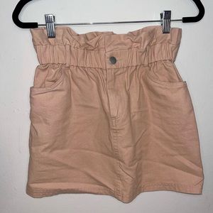 WILD HONEY tan mini jean skirt